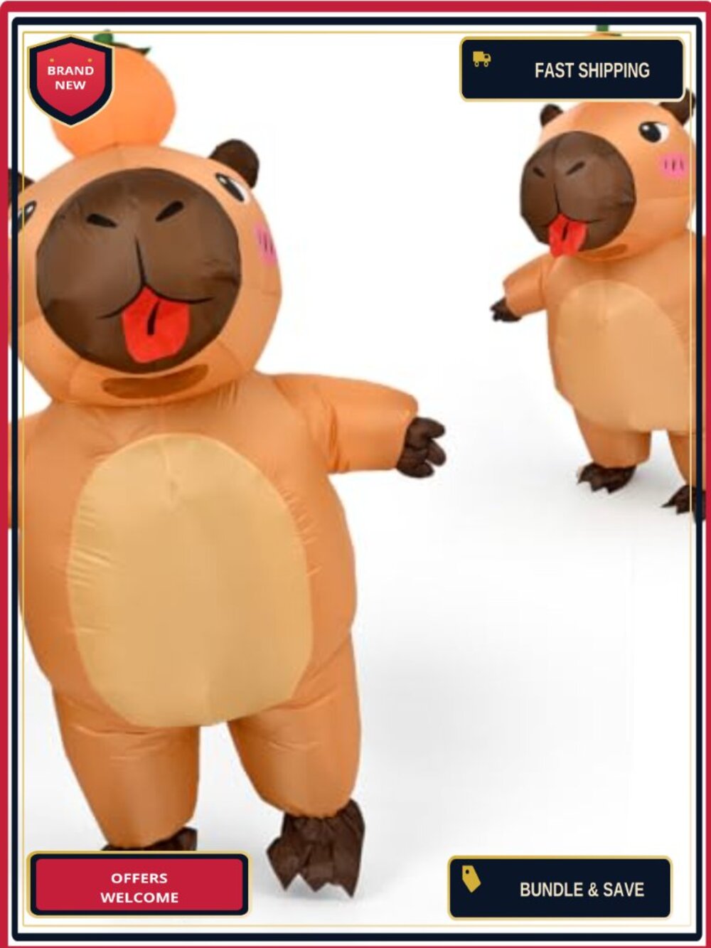Inflatable Capybara Costume Adult Blow Up Halloween Cosplay Polyester